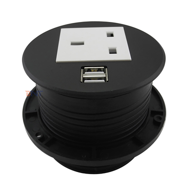 1 영국 전원 콘센트 2 USB 충전기 탁상용 그로밋 원형 데스크 전원 그로밋(데이터 허브 포함)