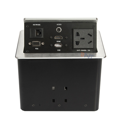 은 알루미늄 합금 회의 테이블 2 USB, 2 네트워크와 함께 팝업 소켓