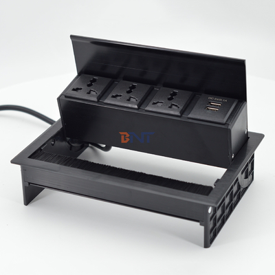 브러시 플립 업 유니버설 전원 소켓 커버 데스크톱 소켓 USB-S 데이터 포트 / 테이블 톱 브러시 플립 연결 상자