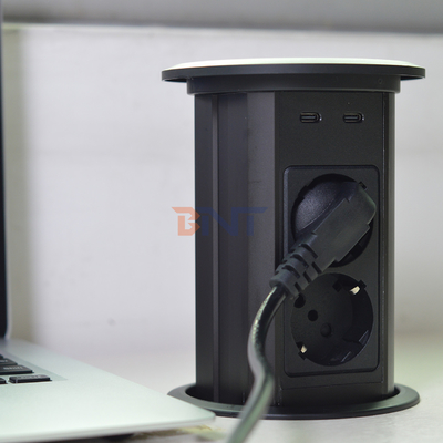 전기 팝업 전원 소재 두 개의 측면 디자인 4 AC 소재 두 개의 USB A + C + 무선 충전기와 함께
