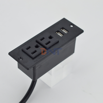 US 표준 책상 장착 가능한 전원 소켓 2 개의 소켓 & 2 개의 USB 타입 A 소켓