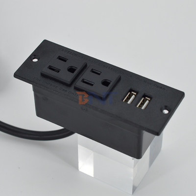 US 표준 책상 장착 가능한 전원 소켓 2 개의 소켓 & 2 개의 USB 타입 A 소켓
