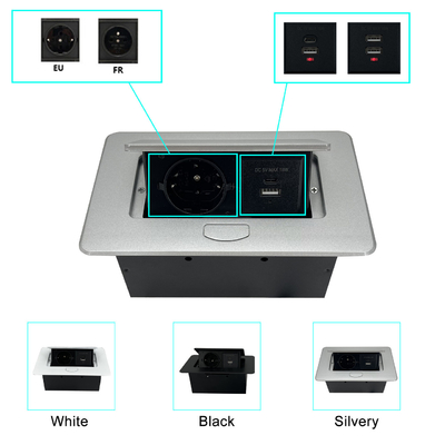 임베디드 데스크톱 전원 소켓 팝업 소켓 USB A + C 전원 충전 플러그 사무실 테이블에 적합