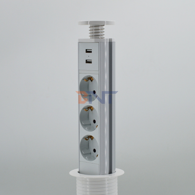 IP44 6cm 흰색 부엌 수직 타워 전원 소지 USB 충전