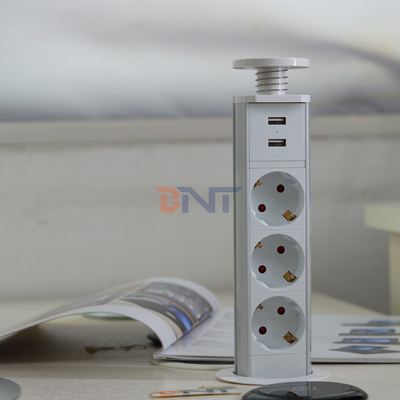 IP44 6cm 흰색 부엌 수직 타워 전원 소지 USB 충전