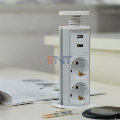 IP44 6cm 흰색 부엌 수직 타워 전원 소지 USB 충전