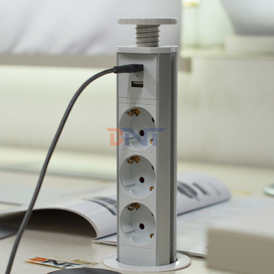 IP44 6cm 흰색 부엌 수직 타워 전원 소지 USB 충전