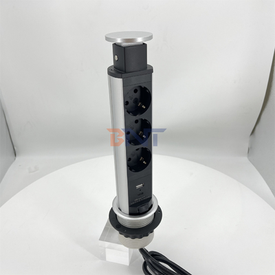 둥근 원 숨겨진 부엌 USB 플러그와 콘센트와 함께 팝업 전원 소지