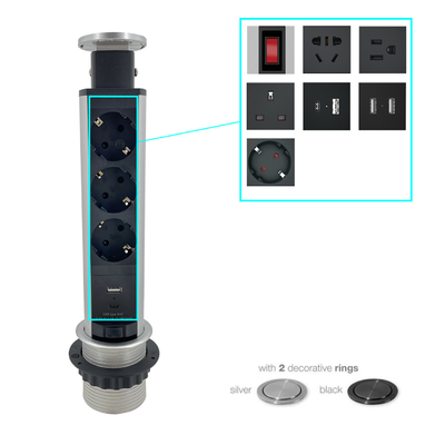 둥근 원 숨겨진 부엌 USB 플러그와 콘센트와 함께 팝업 전원 소지
