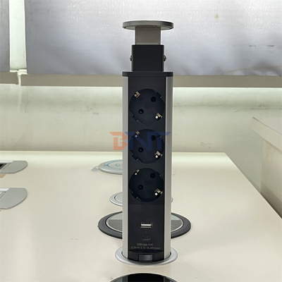 둥근 원 숨겨진 부엌 USB 플러그와 콘센트와 함께 팝업 전원 소지