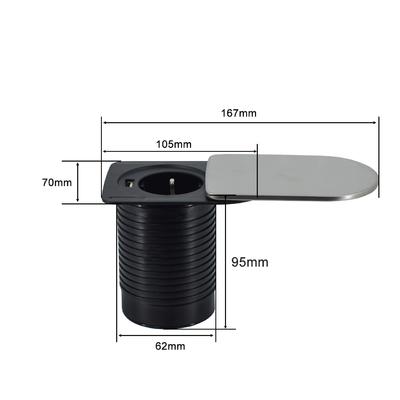미니 소켓은 데스크톱 사무실 가구 아래로 숨겨져있다 테이블 1 EU 1 USB A 충전기