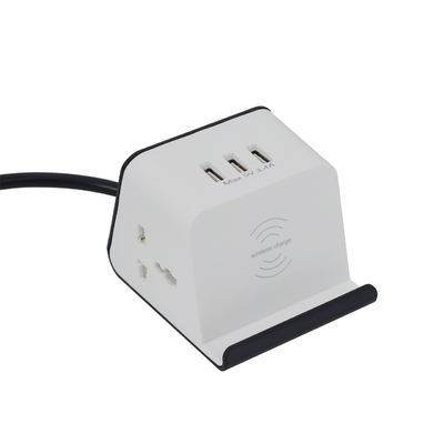 유니버설 USB AC 전원 매개소 소켓 사무실 가구 ABS 탁상 소켓 3 USB 출력 포트 1.5m 케이블 10A/16A
