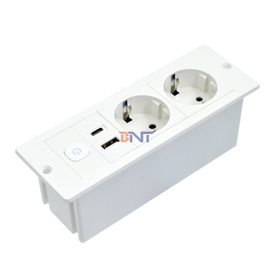 OEM/ODM ABS EU 표준 5V 2.1A 전원 USB A+C 충전 소켓 내장 책상/소파 호텔/바/회의실 소켓
