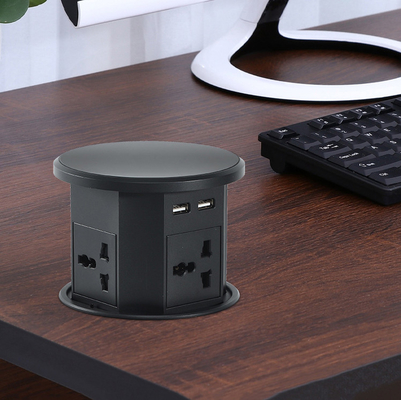 OEM/ODM 스마트 팝업 전원 소켓 4개의 AC 소켓과 2개의 USB 포트가 있는 알루미늄 테이블 톱 소켓 충전 표준 IP44