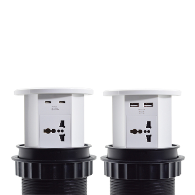 OEM/ODM 스마트 팝업 전원 소켓 4개의 AC 소켓과 2개의 USB 포트가 있는 알루미늄 테이블 톱 소켓 충전 표준 IP44