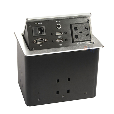 은 알루미늄 합금 회의 테이블 2 USB, 2 네트워크와 함께 팝업 소켓