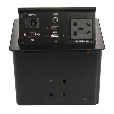 은 알루미늄 합금 회의 테이블 2 USB, 2 네트워크와 함께 팝업 소켓