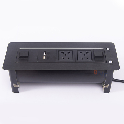 이중 USB 충전장 알루미늄 합금 데스크톱 팝업 전원 데이터 소켓