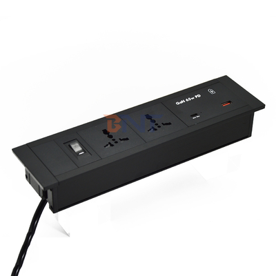 내장형 탁상 소켓 유니버설 전원 소켓 USB A+C 포트 65W 최대 출력 US/EU/AU 16A/13A