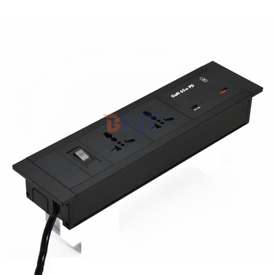 내장형 탁상 소켓 유니버설 전원 소켓 USB A+C 포트 65W 최대 출력 US/EU/AU 16A/13A