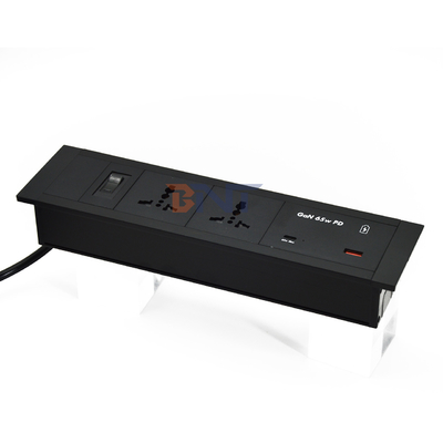 내장형 탁상 소켓 유니버설 전원 소켓 USB A+C 포트 65W 최대 출력 US/EU/AU 16A/13A