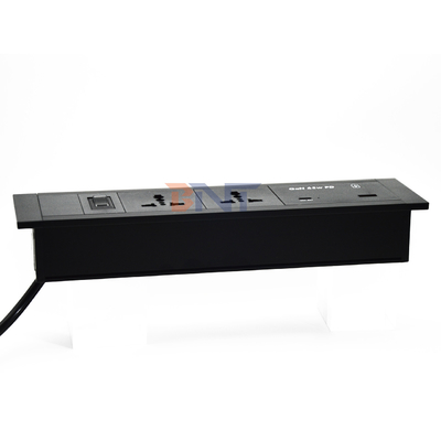 내장형 탁상 소켓 유니버설 전원 소켓 USB A+C 포트 65W 최대 출력 US/EU/AU 16A/13A