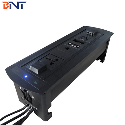 검은색 180도 뒤집기 각도 수동 테이블 톱 팝업 미디어 커넥터 OEM / ODM