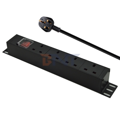 PDU 4-포트 소재 SPD 급류 보호자 전력 스트립 확장 소켓 3250W 켜기 / 끄기 스위치 및 전력 케이블