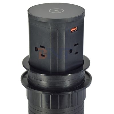 4 Outlet US 표준 부엌 리프트 소켓 숨겨진 공기 팝업 소켓 EU 영국 연결 USB 무선 충전