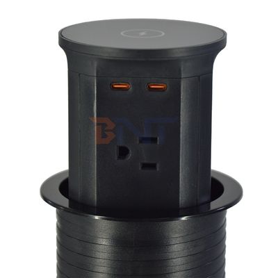 4 Outlet US 표준 부엌 리프트 소켓 숨겨진 공기 팝업 소켓 EU 영국 연결 USB 무선 충전