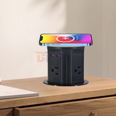 4 Outlet US 표준 부엌 리프트 소켓 숨겨진 공기 팝업 소켓 EU 영국 연결 USB 무선 충전