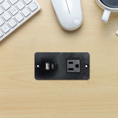 플라스틱 소파 소켓 테이블 전원 소켓 (1개의 미국 표준 전원 콘센트 & USB A+C 포트 포함)