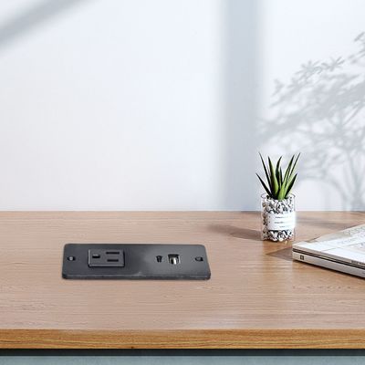 플라스틱 소파 소켓 테이블 전원 소켓 (1개의 미국 표준 전원 콘센트 & USB A+C 포트 포함)