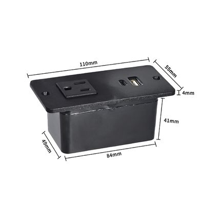 플라스틱 소파 소켓 테이블 전원 소켓 (1개의 미국 표준 전원 콘센트 & USB A+C 포트 포함)