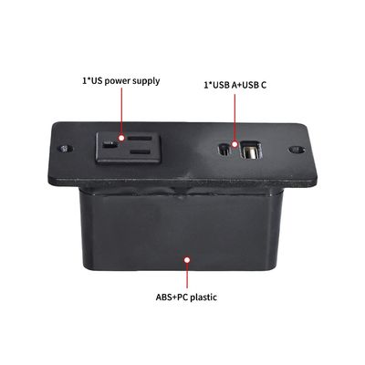 플라스틱 소파 소켓 테이블 전원 소켓 (1개의 미국 표준 전원 콘센트 & USB A+C 포트 포함)