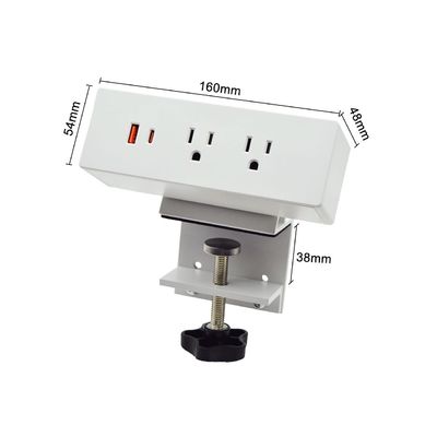 다기능 2개의 AC 소재 USB A+C US 전원 급전 충전 데스크톱 클램프 소켓 전원 스트립