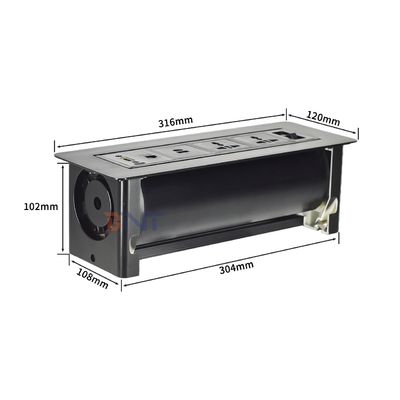 멀티미디어 회전 책상 스위치 소켓 / 플립 업 테이블 전원 소지점 / 회의 테이블 패널 장착 플러그