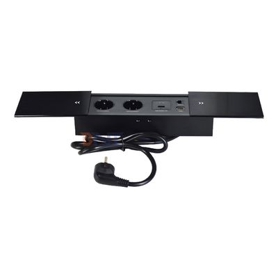 더블 슬립 오픈 유로 탁상 전기 전원 소켓 슬립-오픈 2 AC 콘센트 & USB A+C IP44 (사무실용)