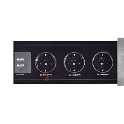 유로 테이블 톱 전기 전원 소켓 슬리프 오픈 디자인 3 AC 소켓 16A 등급 EU 플러그 표준