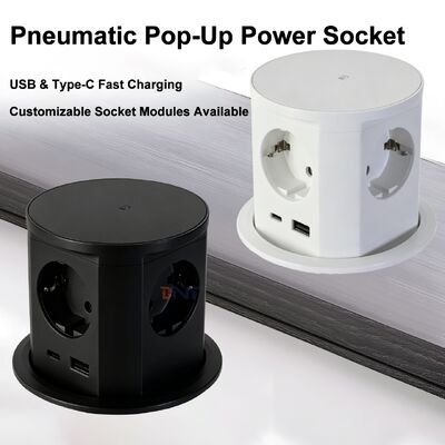 BNT 책상 오피스 상업용 IP44 4 AC 전원 소재 16A ABS Pneumatic Pop Socket USB A+C 포트 PD20W 충전