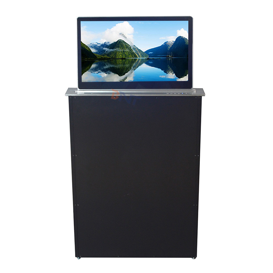 Led Screen Lifter 15.6 인치 철회식 엘리프트 스크린으로 모터화 된 마이크 컴퓨터 스크린 리프트