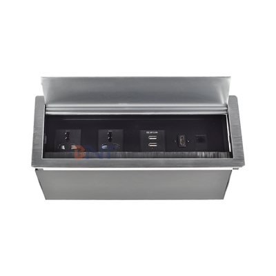 공장 가격 데스크톱 테이블 브러쉬 플립 커버 전원 소켓 2* 유니버설 전원 공급 장치, 2* USB A, 1* 네트워크, 1* HDMI